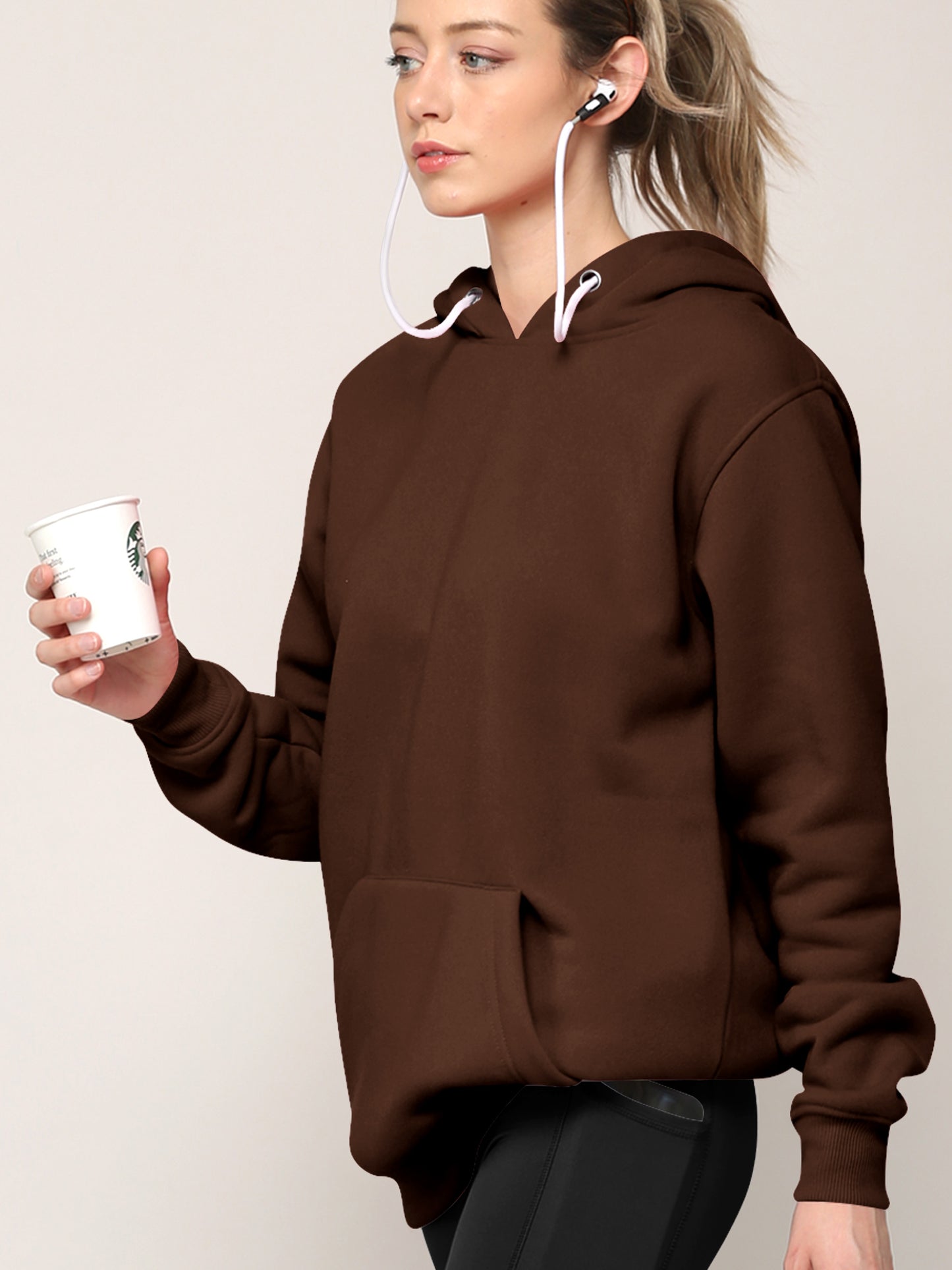 Airpods Hoodie Hoody - COFFEE