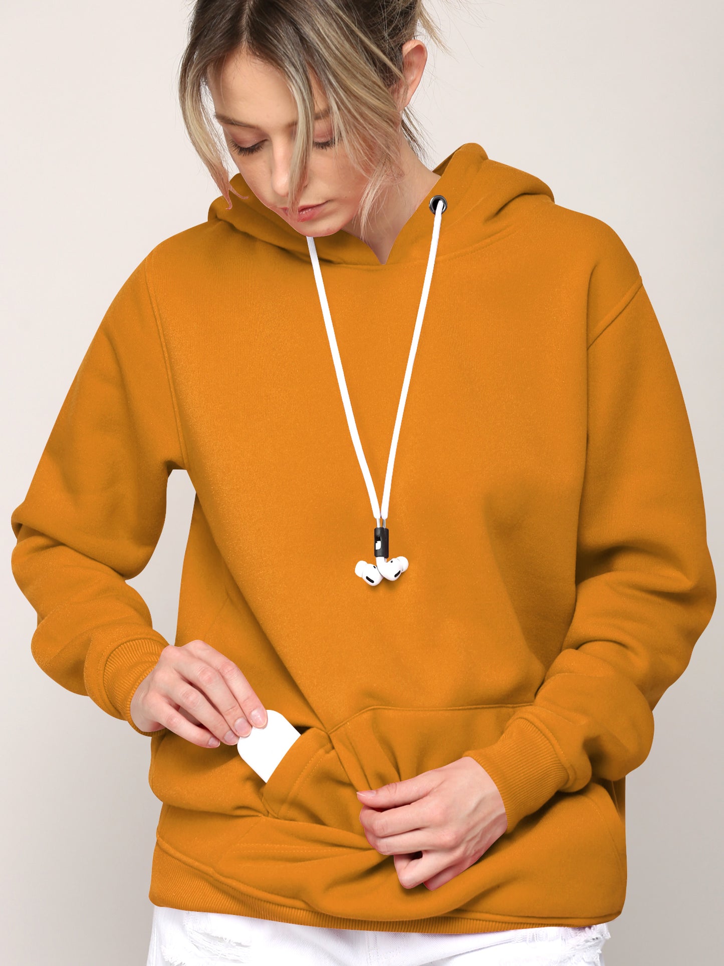 Airpods Hoodie Hoody - MUSTARD