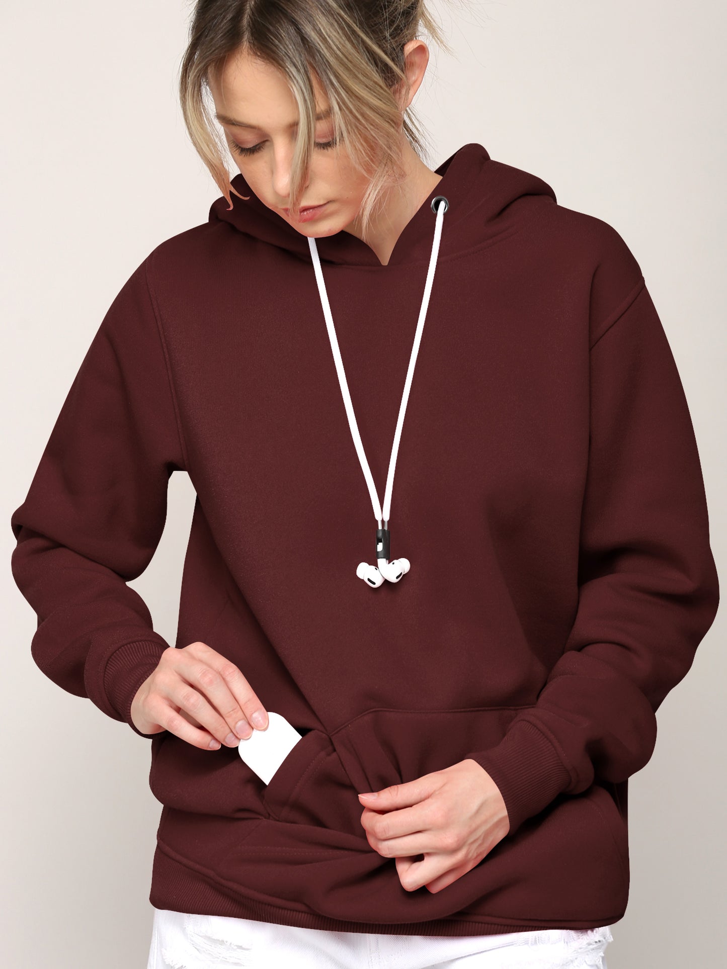 Airpods Hoodie Hoody - WINE